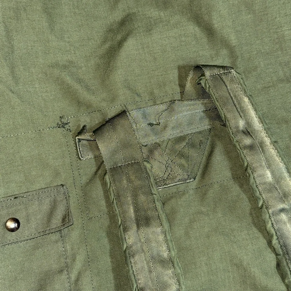 Vtg Military‎ Duffle Bag Rucksack Green Nylon Heavy Duty Army Issued Grunge WORN